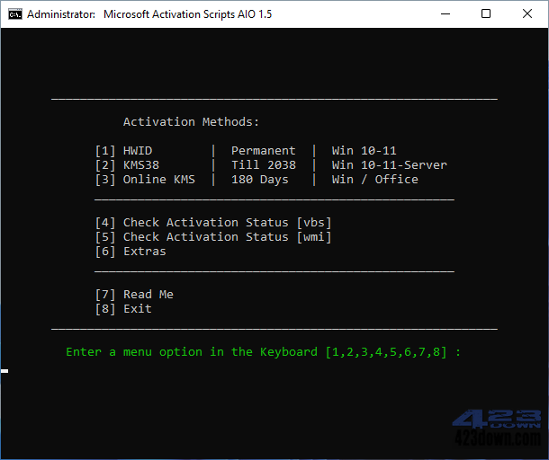 Microsoft Activation Scripts v3.8.0 (MAS)