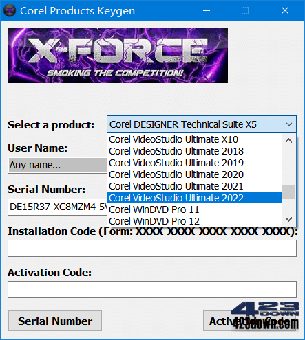 Corel Products KeyGen 2022 by X-FORCE