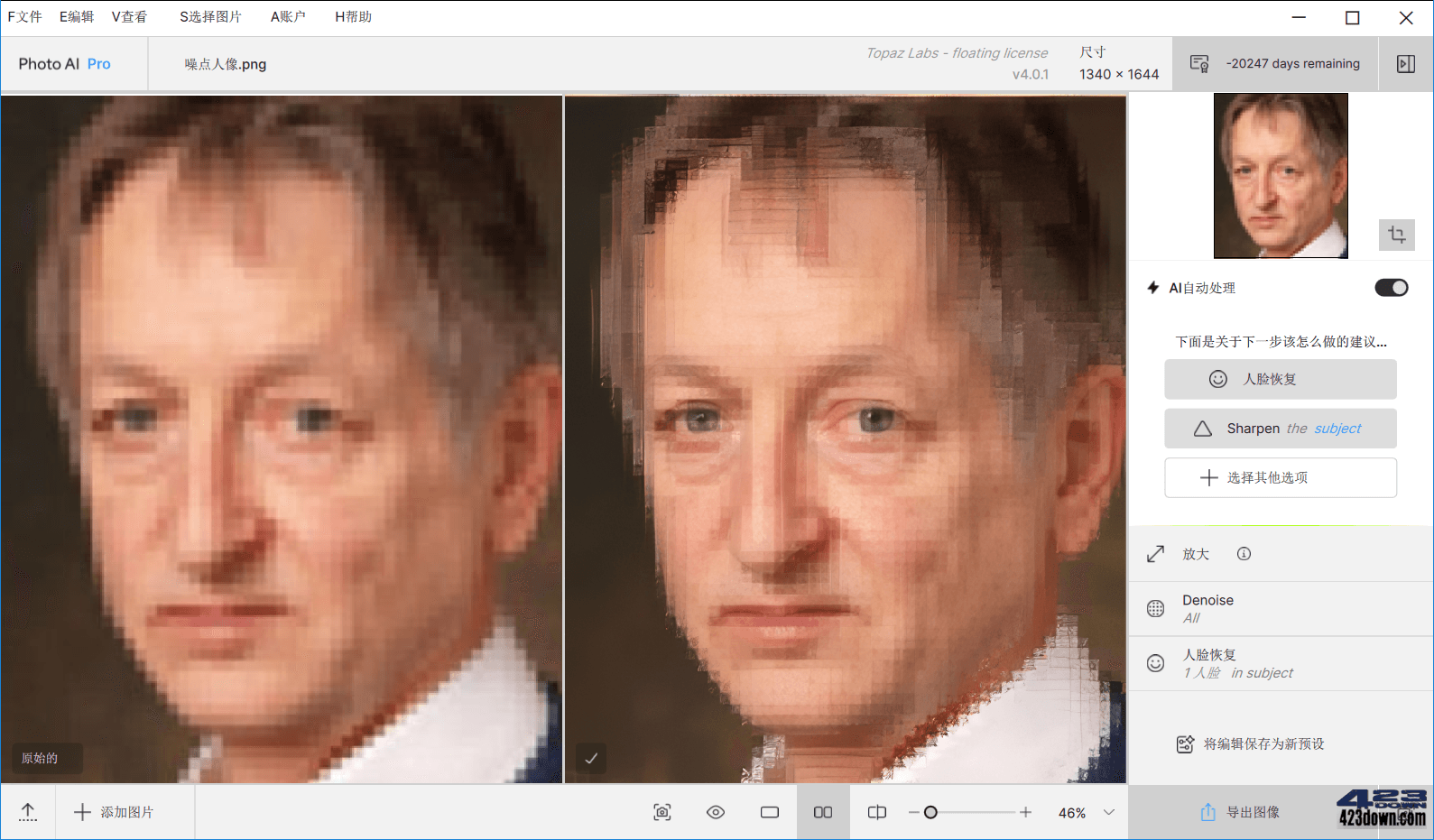 Topaz Photo AI中文破解版v4.0.3绿色便携版