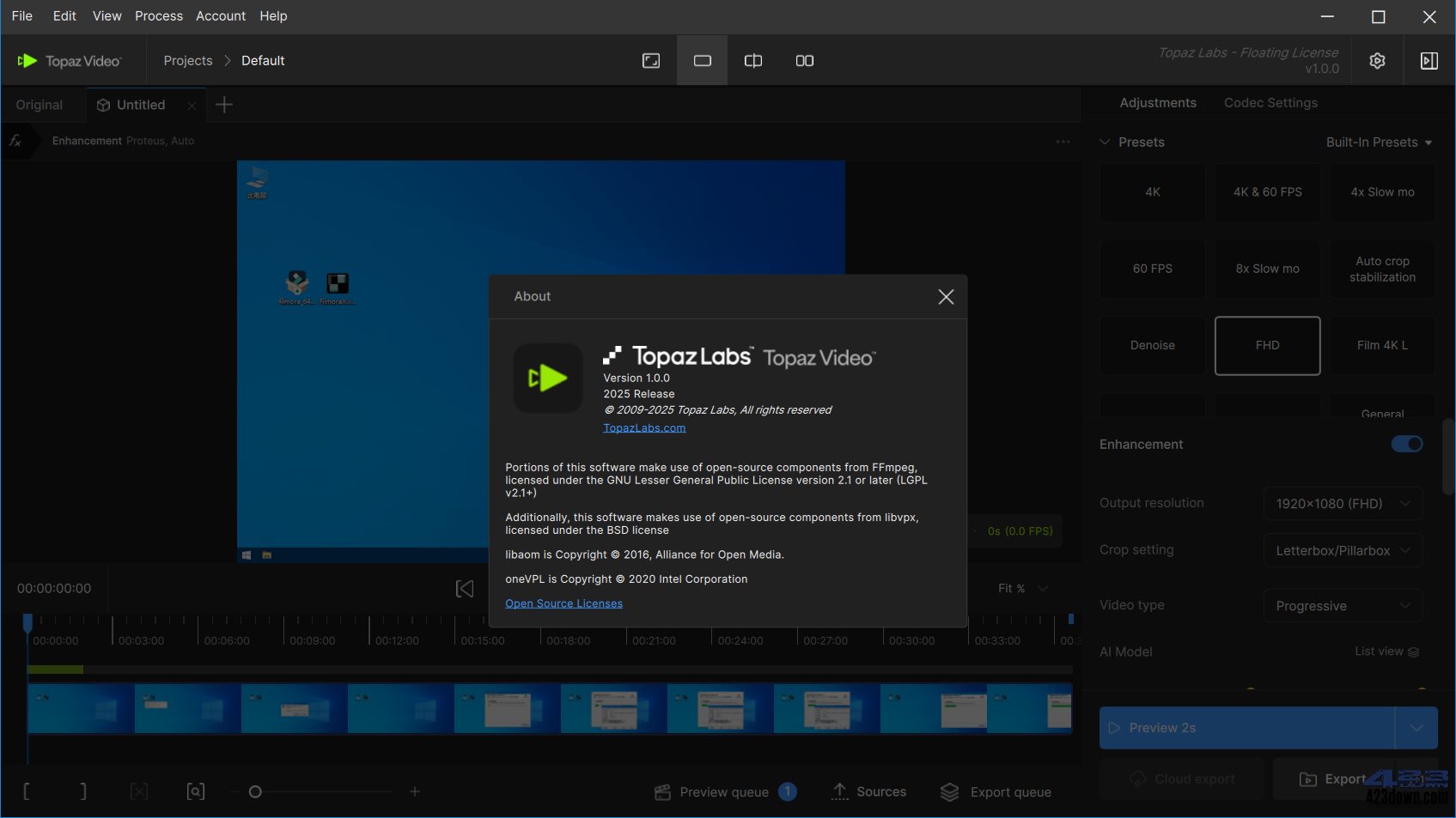 Topaz Video(Ai视频修复软件) v1.1.0 破解版